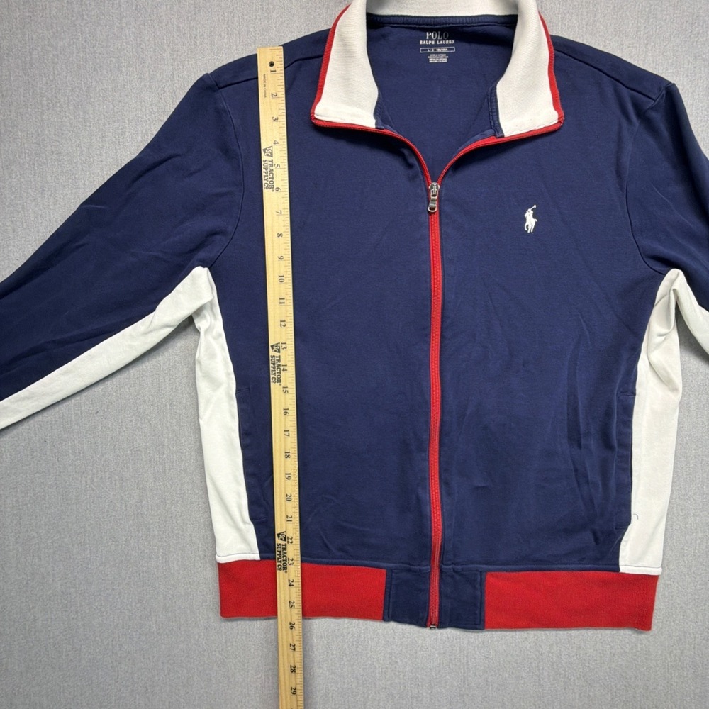Polo Ralph Lauren Red White Blue Full Zip Sweatshirt Jacket Mens Large USA - Picture 3 of 5